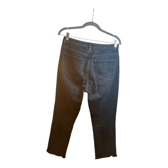 Reformation Women’s High Rise Button Fly Skinny Jeans Raw Hem Black Size 27 - Picture 7 of 16